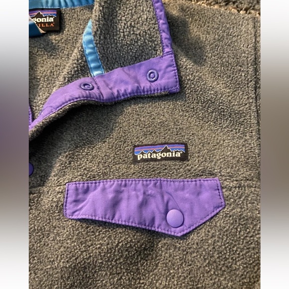 Patagonia Synchia Women’s Snap-T Purple Gray Pullover Jacket Size Small - Picture 2 of 3
